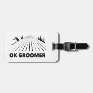 Etiqueta De Bagagem Ok Groomer Esquiando