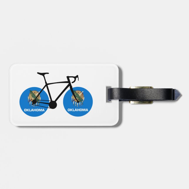 Etiqueta De Bagagem Oklahoma Flag Cycling (Traseira Horizontal)
