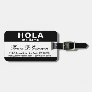 Etiqueta De Bagagem olá meu nome é (preto)