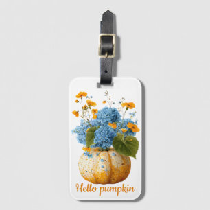 Etiqueta De Bagagem Olá Pumpkin Floral Halloween
