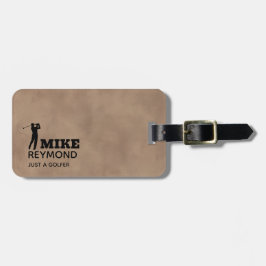 Etiqueta De Bagagem Old Brown Luggage Tag for a Golfer