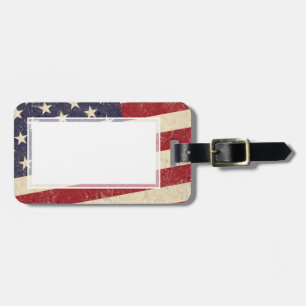 Etiqueta De Bagagem Olhar do Grunge da bandeira americana do estilo do