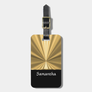 Etiqueta De Bagagem Olhar e preto personalizados do ouro