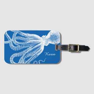 Etiqueta De Bagagem Olhar engraçado do vintage dos tentáculos do polvo