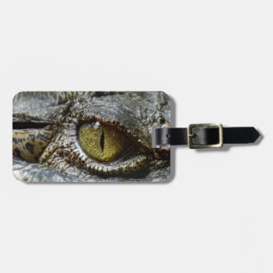 Etiqueta De Bagagem olho de crocodilo face animal personalizar diy