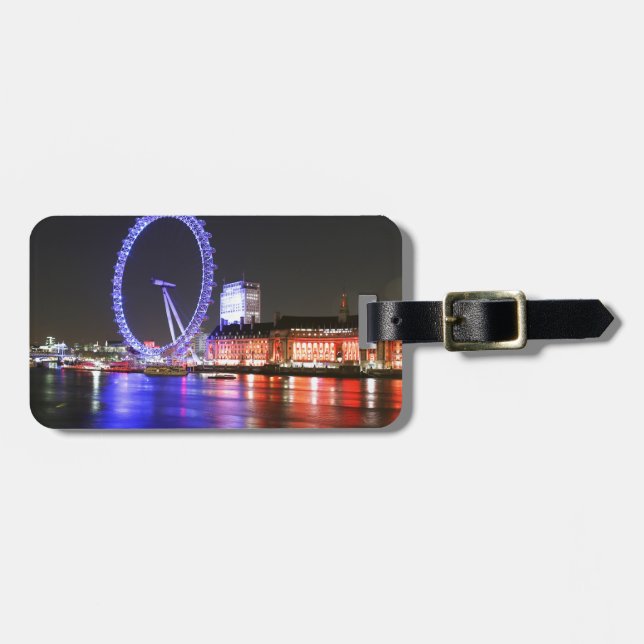 Etiqueta De Bagagem Olho de Londres à Noite (Frente Horizontal)