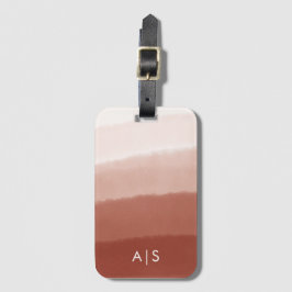 Etiqueta De Bagagem Ombre de Cobre Enferrujado Monogramado Chic em Aqu