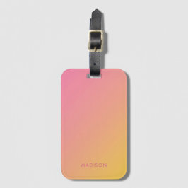 Etiqueta De Bagagem Ombré Gradiente Amarelo Cor-de-Rosa Brilhante