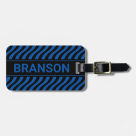 Etiqueta De Bagagem Onda azul personalizada do Bar H