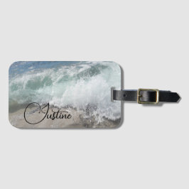 Etiqueta De Bagagem Onda de espuma marítima personalizada