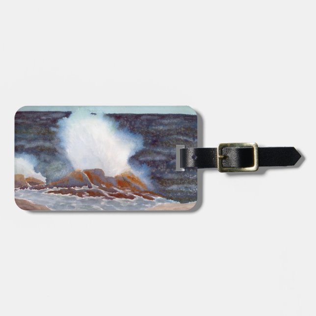 Etiqueta De Bagagem Onda Oceânica (Frente Horizontal)