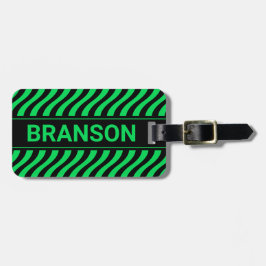 Etiqueta De Bagagem Onda Verde do Bar H Personalizada