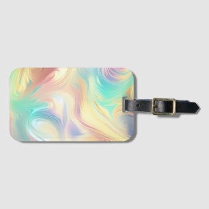 Etiqueta De Bagagem Ondas abstratas rosa azul amarelo da moda