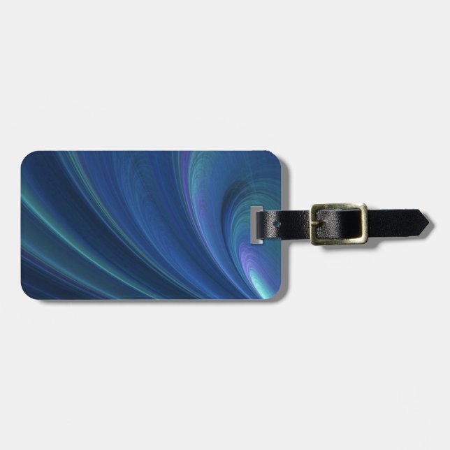 Etiqueta De Bagagem Ondas de areia macias azuis e verdes (Frente Horizontal)