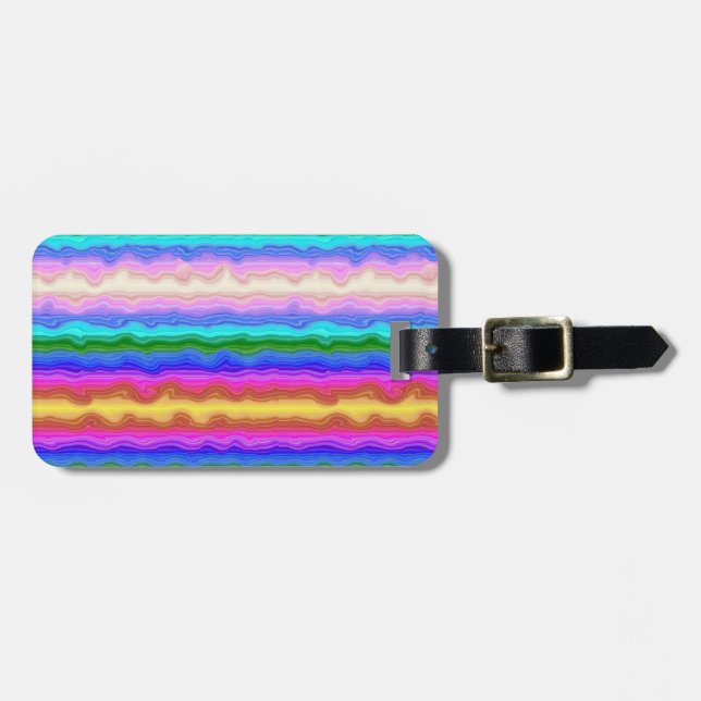 Etiqueta De Bagagem Ondas de cor personalizadas (Frente Horizontal)