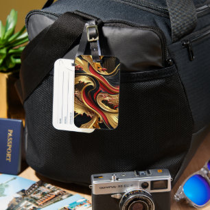 Etiqueta De Bagagem Ondas de ouro