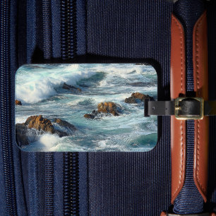 Etiqueta De Bagagem Ondas do Oceano Pacífico