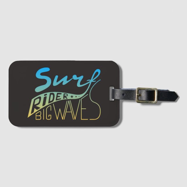 Etiqueta De Bagagem Ondas grandes do cavaleiro do surf (Frente Horizontal)