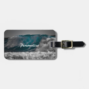 Etiqueta De Bagagem Ondas marinhas oceânicas Personalizam Viagem