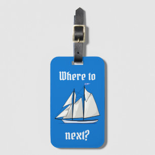 Etiqueta De Bagagem Onde a em seguida? Aventura do veleiro