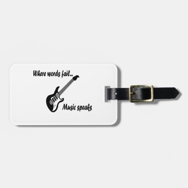 Etiqueta De Bagagem Onde as palavras falham, a música fala (Frente Horizontal)