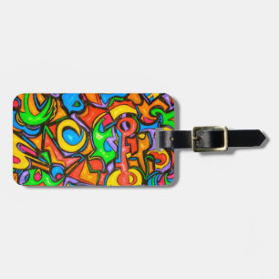 Etiqueta De Bagagem Onde você escondeu a Doce-Mão pintada abstraia