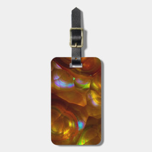 Etiqueta De Bagagem Opala de fogo laranja iridescente