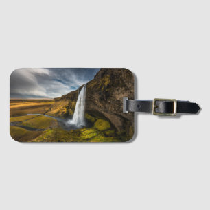 Etiqueta De Bagagem Opinião bonita da paisagem de Seljalandsfoss