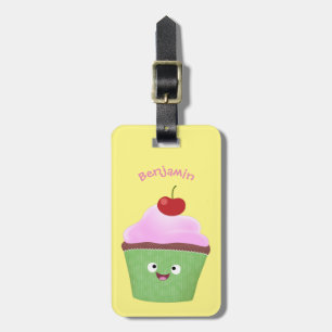Etiqueta De Bagagem Óptica ilustração do desenho animado do cupcake fe