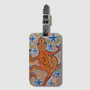Etiqueta De Bagagem Orange Gecko