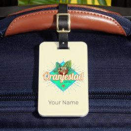 Etiqueta De Bagagem Oranjestad Aruba Retro Vintage Caribe Souvenir