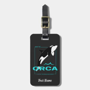 Etiqueta De Bagagem Orca Killer Whale para uma garota que ama Orcas