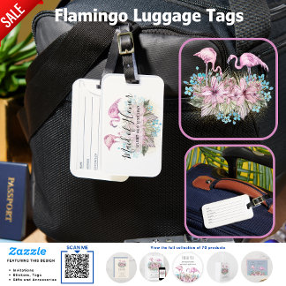 Etiqueta De Bagagem Orçamento Bridesmaid Bridal Party Gifs FLAMINGOS