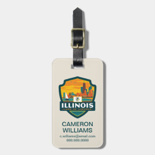 Etiqueta De Bagagem Orgulho   Illinois do estado