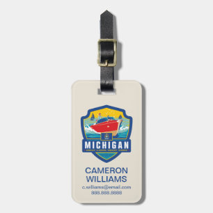 Etiqueta De Bagagem Orgulho   Michigan do estado