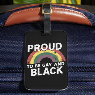 Etiqueta De Bagagem Orgulhoso por Ser Gay e Mês do Orgulho Negro 2025