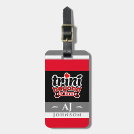 Etiqueta De Bagagem Orgulhoso Trini além da gíria de Osso com Bandeira