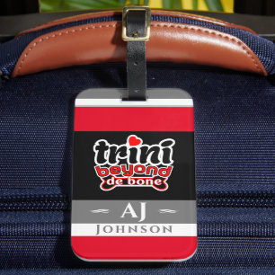 Etiqueta De Bagagem Orgulhoso Trini Além do Slang do Osso com Bandeira