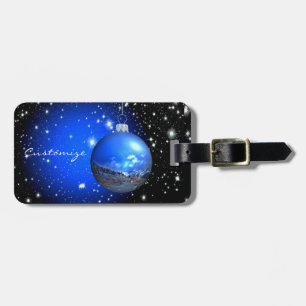 Etiqueta De Bagagem ornamento celeste azul/preto