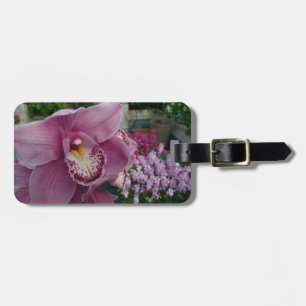 Etiqueta De Bagagem Orquídea Roxa e Floral Colorida do Jardim
