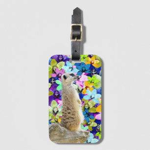 Etiqueta De Bagagem Orquídeas De Meerkat E De Aquarela,