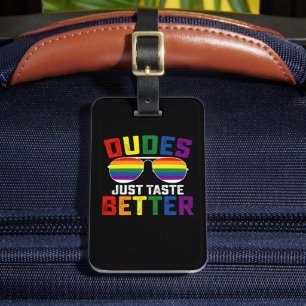 Etiqueta De Bagagem Os caras só provam melhor orgulho Gay LGBT