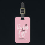 Etiqueta De Bagagem Os quatro grandes! presente a favor do aniversário<br><div class="desc">Os quatro grandes! presente a favor do aniversário de 40 anos. Bolsa de presente de aniversário de tipografia moderna rosa.</div>