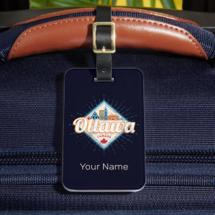 Etiqueta De Bagagem Ottawa Skyline Ontario Retro Canada Vintage