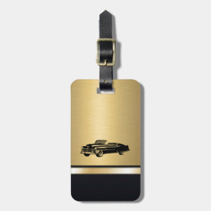 Etiqueta De Bagagem ouro de luxo clássico de vintage, velho carro pers