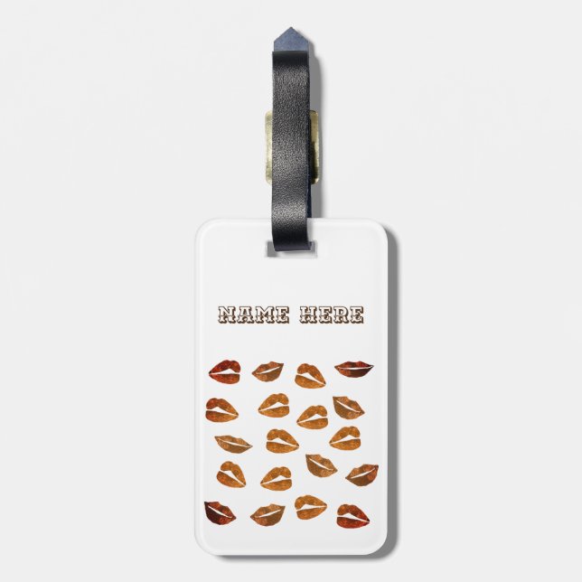 Etiqueta De Bagagem Ouro Kisses Luggae (Traseira Vertical)
