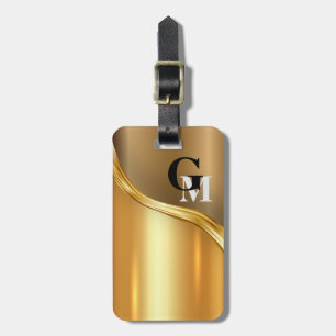 Etiqueta De Bagagem Ouro moderno personalizado do olhar luxuoso