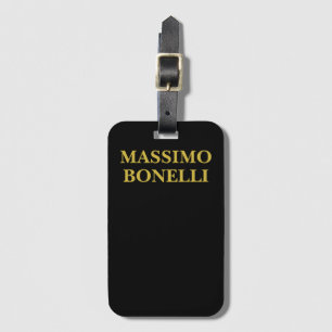 Etiqueta De Bagagem Ouro Preto Minimalista Moderno Elegante Seu Nome
