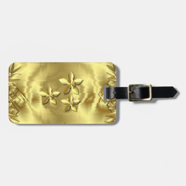 Etiqueta De Bagagem Ouro puro (Frente Horizontal)