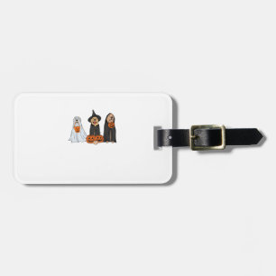 Etiqueta De Bagagem Ouro Retriever Ghost Halloween Trick Ou Tratar Do